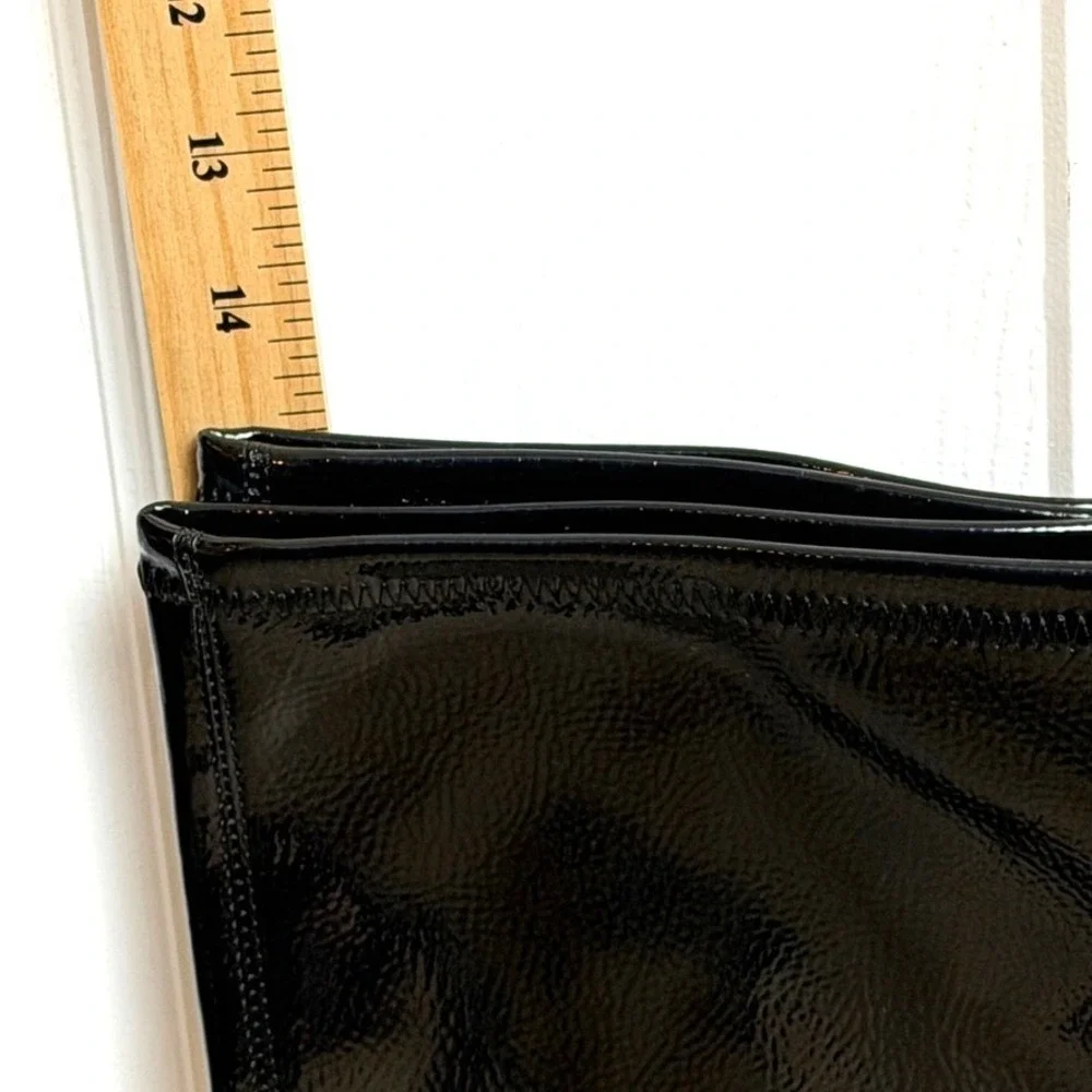 INC Over The Knee Boots 8.5 Black Patent Stiletto Heel‎ Square Toe Thigh High